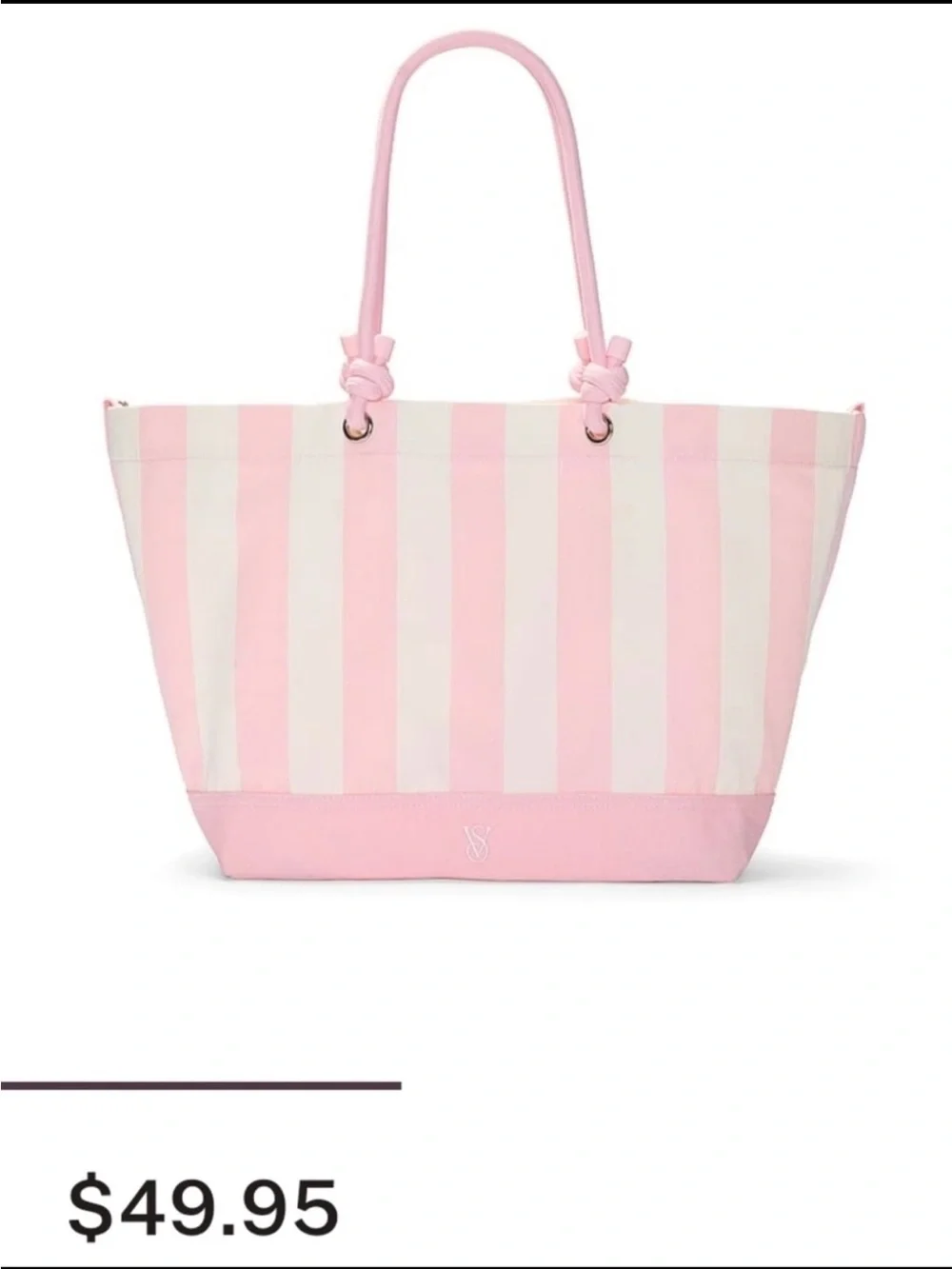 Victoria's Secret Pink & White Striped Tote